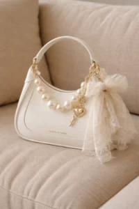 aesthetic white hand bag